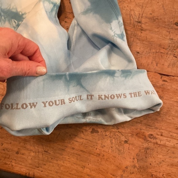 Spiritual Gangster Mermaidcore Blue Tie Dye Leggings with Side Cutouts XS/S - Picture 4 of 6